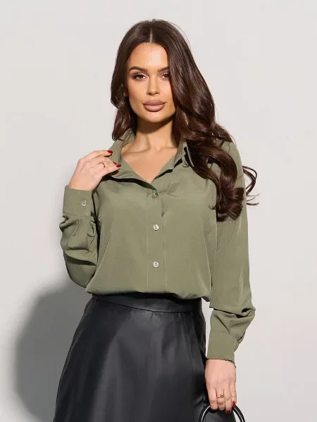 Сорочка ISSA Plus комбінований верх хакі