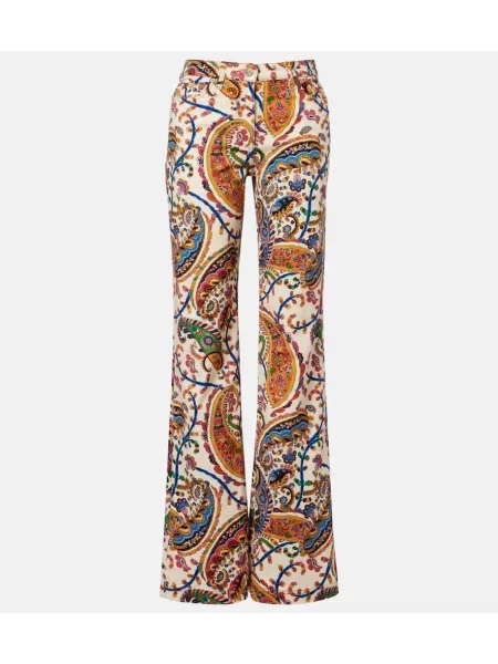 Blugi evazați Etro cu talie înaltă albastru