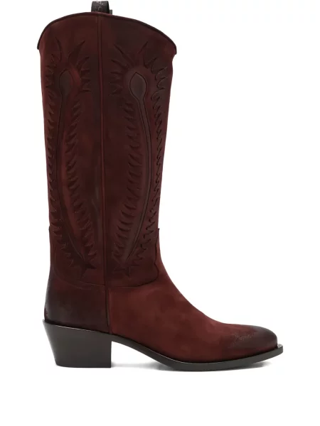 Botine Sartore din piele de căprioară cowboy maro