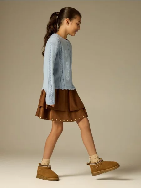 Reserved Botine din piele bej