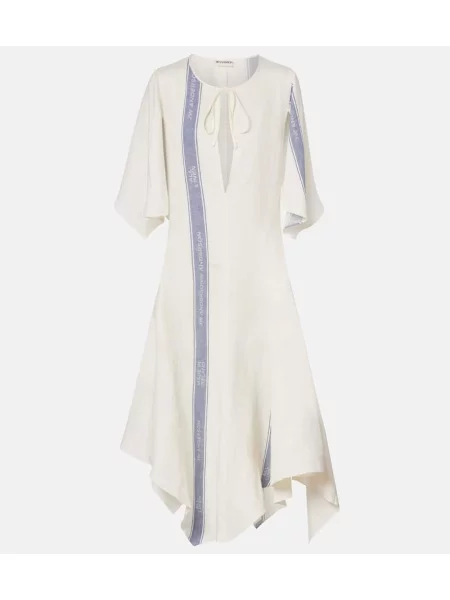 Rochie maxi Jw Anderson de in asimetrică de costum alb