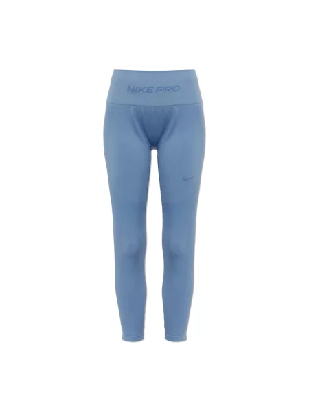 Legginsy Nike z wysoką talią skórzane niebieskie