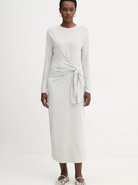 BOSS Orange rochie maxi drept gri