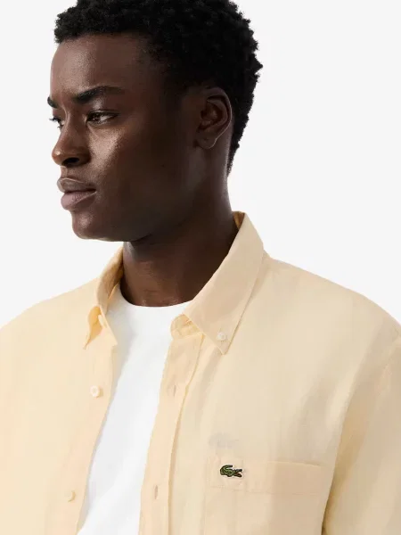 Лляна Сорочка повсякденна Lacoste бежевий