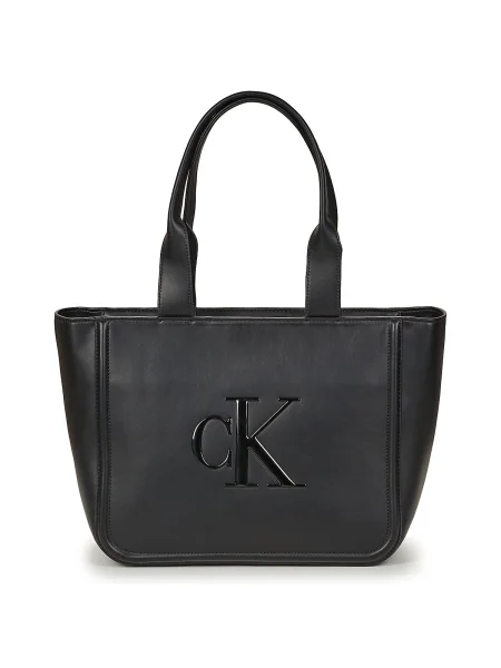 Calvin Klein Geantă Bold Ck Medium Tote negru
