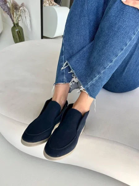 Замшевые лоферы 105.store синие
