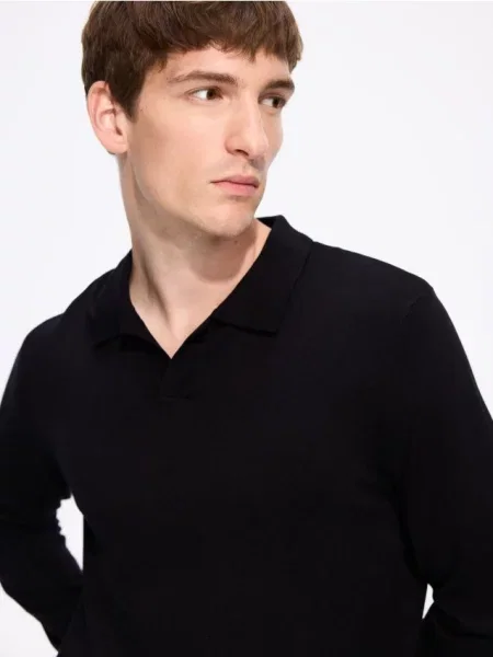 Gulerat tricou polo Reserved negru