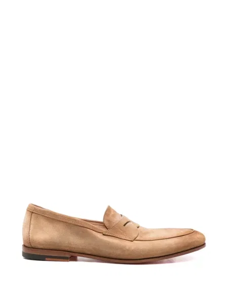Pantofi loafer Santoni din piele de căprioară