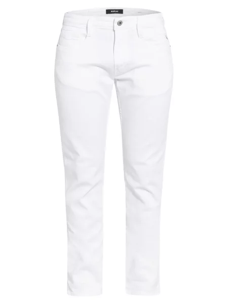 Replay Jeansy Anbass Extra Slim Fit weiss białe