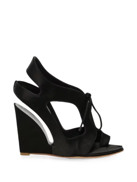 Sandale Balenciaga cu șireturi din dantelă negru