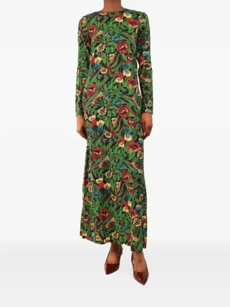 Lung rochie maxi La Doublej cu model floral cu imagine negru