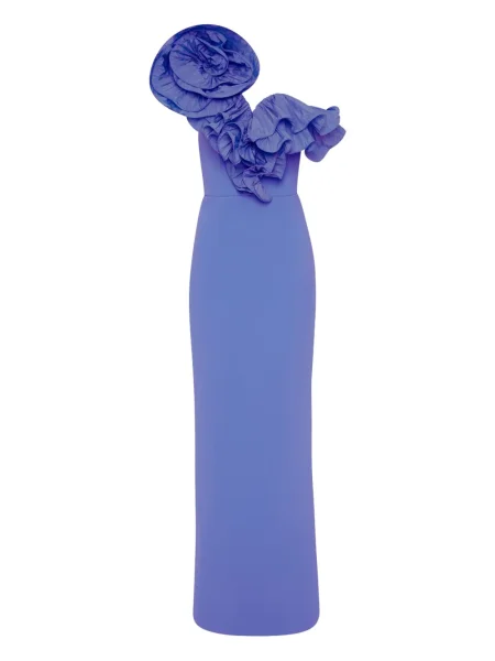 Костюм вечерна рокля Rebecca Vallance едно рамо синьо