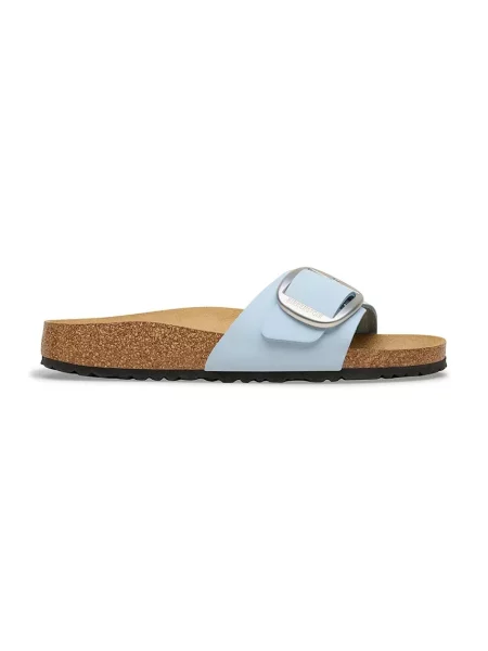 Birkenstock șlapi de piele Madrid Big Buckle albastru