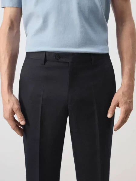 Spodnie garniturowe Amalfi slim fit Mężczyzna 38 MANGO MAN granatowy