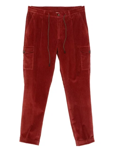 Manšestrové cargo kalhoty Gran Sasso červené