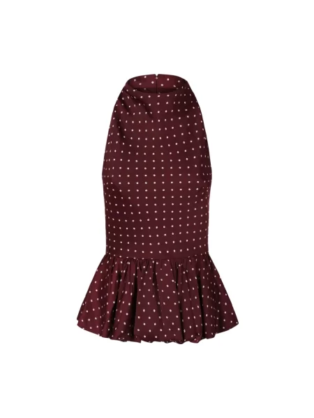 Sukienka Rotate Birger Christensen w grochy z dekoltem halter czerwona