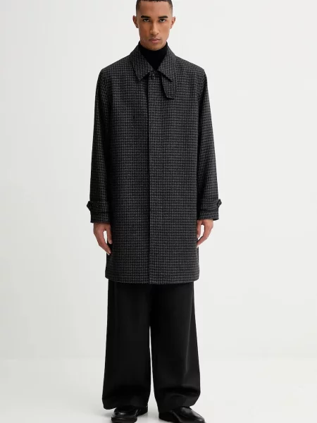 HUGO palton de lână negru