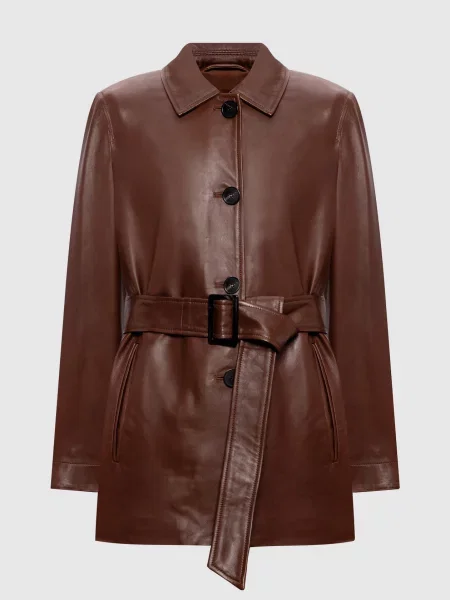 Шкіряна куртка TOLMIN Max Mara коричнева