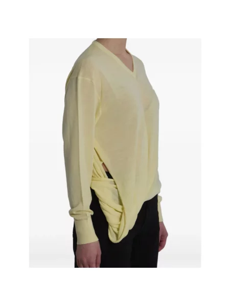 Sweter Loewe wełniany asymetryczny żółty