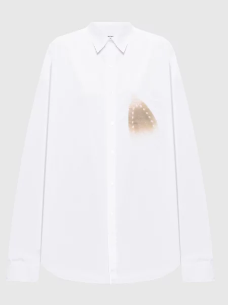 Сорочка з вишивкою логотипа Vetements біла