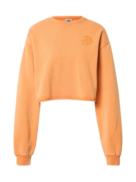 Geacă Urban Classics cu broderie cu model floral din material terry portocaliu