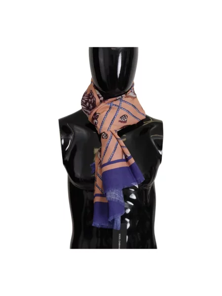 Jedwabna szal Dolce And Gabbana beżowa
