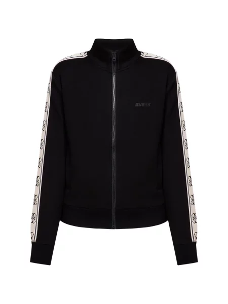 Hanorac cu fermoar Guess cu autograf negru