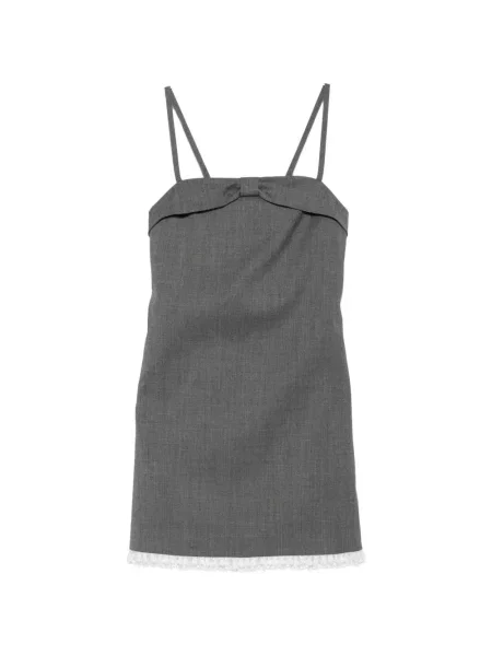 Rochie mini Maje cu funde din dantelă gri