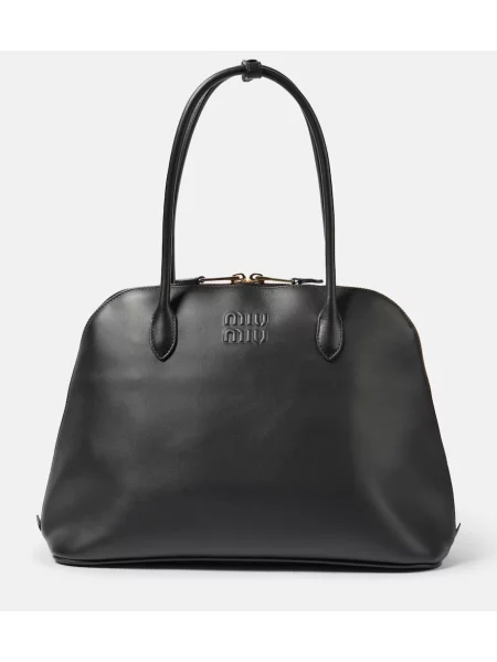 Usnjena torbica Miu Miu črna