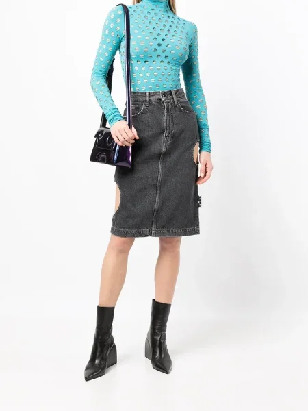 Fustă din denim Off-white alb