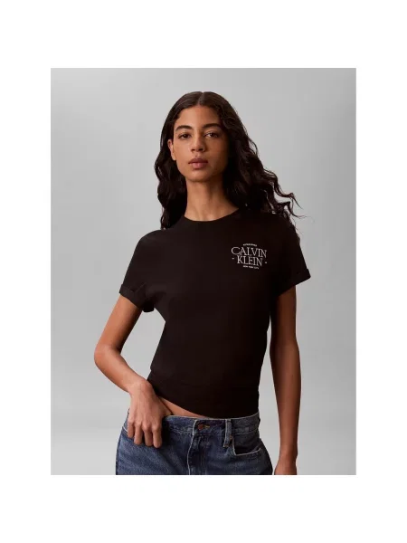 Tricou Calvin Klein Jeans clasic negru
