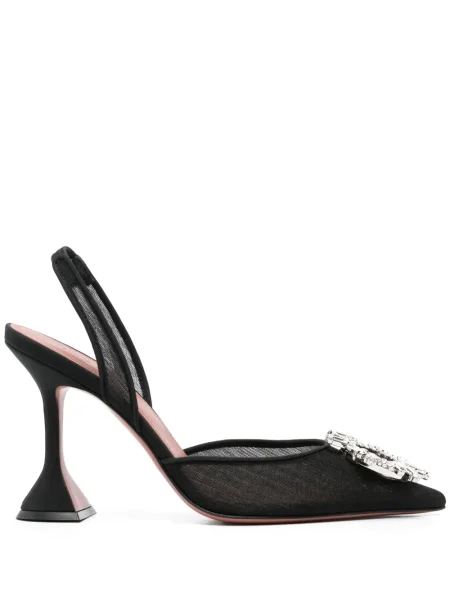 Pantofi cu toc Amina Muaddi slingback negru