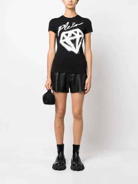 Raštuotas marškinėliai Philipp Plein juoda