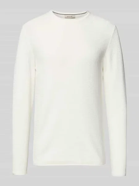 Sweter z dzianiny o kroju regular fit z czystej bawełny model ‘ERIC’ Only & Sons biały