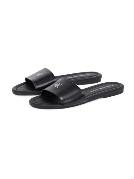 Calvin Klein Jeans Šľapky Flat Sandal Slide Mg čierna
