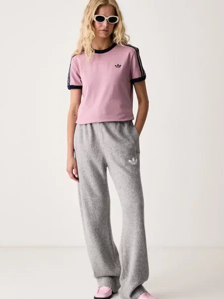 Adidas Originals спортен панталон дамски Essentials Knit сиво