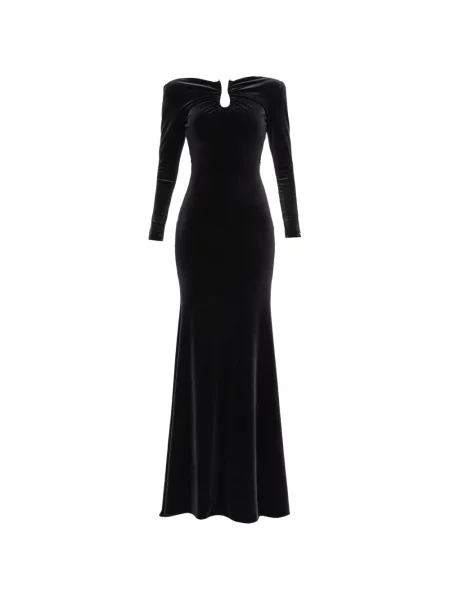 Rochie maxi Nissa de catifea negru