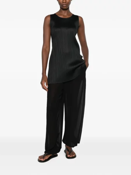 Αμάνικη μίντι φόρεμα Pleats Please Issey Miyake μαύρο