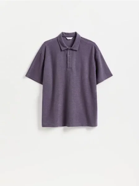 Reserved Tricou polo boxy violet-prună violet
