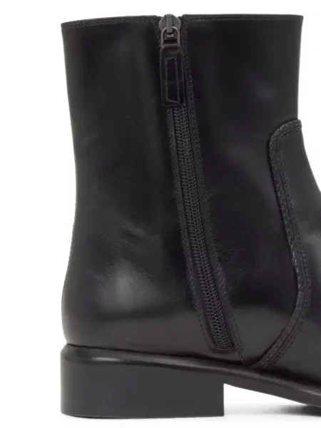 Cizme scurte Castaner din piele țesuți negru