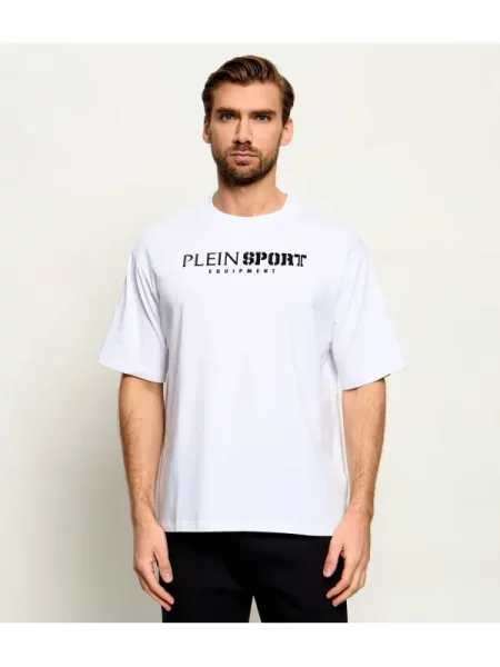 Plein Sport Tricou Reflective Scratch | Relaxed fit alb