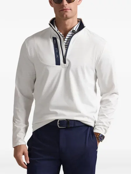 Hanorac Rlx Ralph Lauren de jumătate de fermoar alb