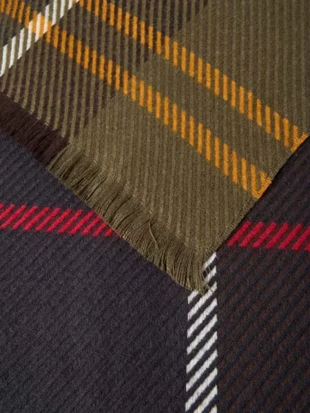 Szal z naszywką z logo model BLAIR TARTAN' Barbour brązowa