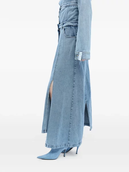 Fustă din denim Rokh albastru