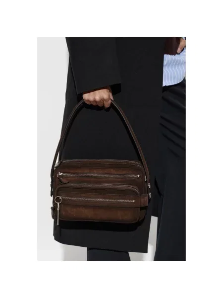 Torebka Acne Studios zamszowa brązowa