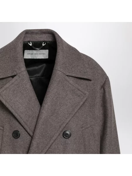 Płaszcz Dries Van Noten wełniany brązowy
