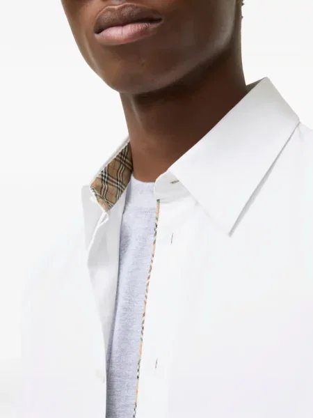Kockás klasszikus puplin ing Burberry fehér