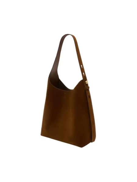 Torebka hobo Tory Burch zamszowa brązowa