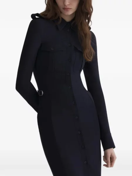 Rochie tip cămașă Mugler albastru