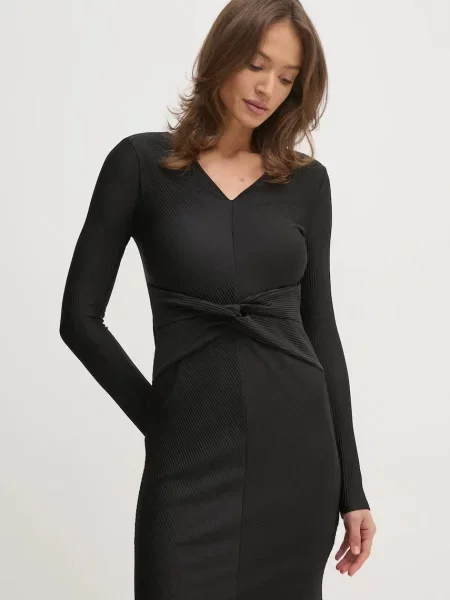 Dkny sukienka mini dopasowana czarny